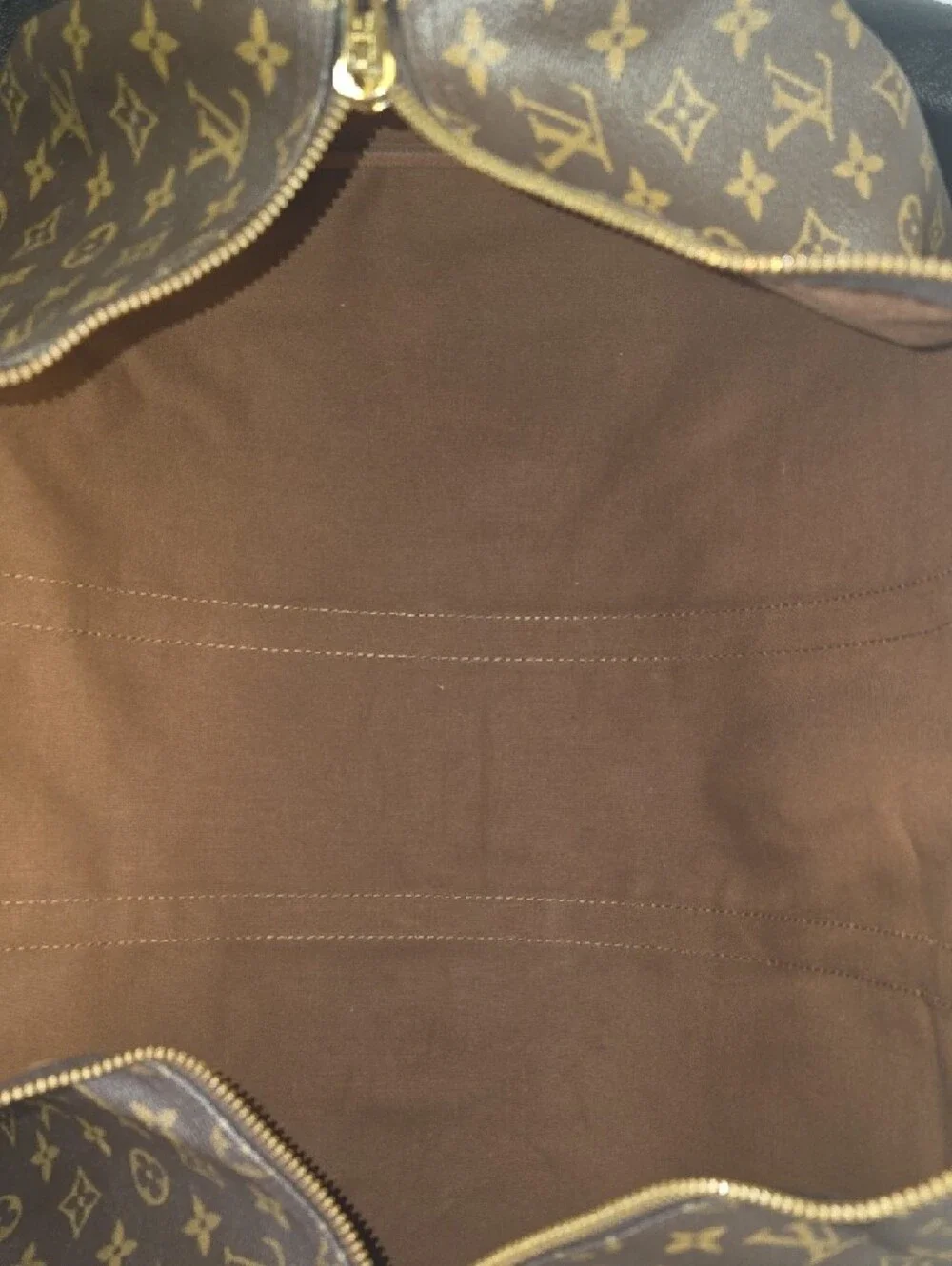 Vintage Louis Vuitton Keepall 60 Brown Monogram Duffel Bag with Leather Trim